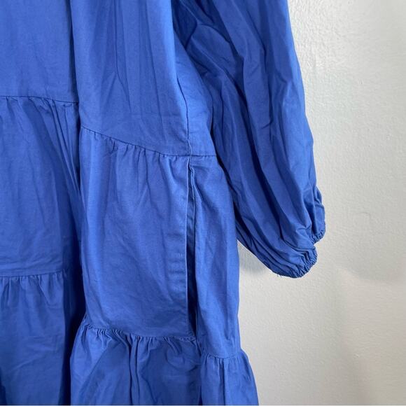 NWT Vici Lavender J Blue 100% Cotton Poplin Button Down Shirt Mini Dress Small - Picture 5 of 15